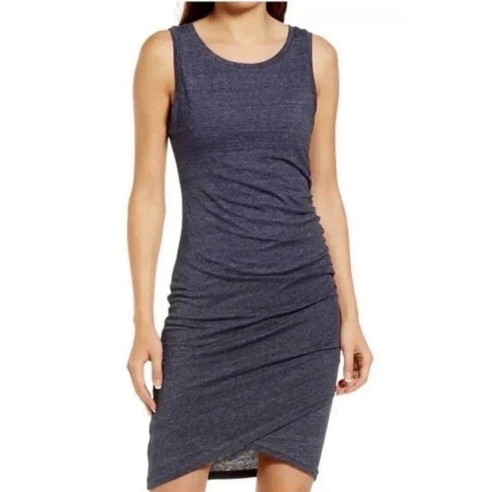 Treasure and Bond Ruched Side Sleeveless Dress Size Small Gray NEW NWT